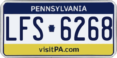 PA license plate LFS6268
