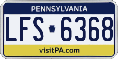 PA license plate LFS6368