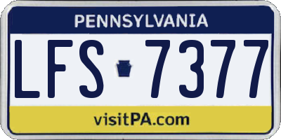 PA license plate LFS7377