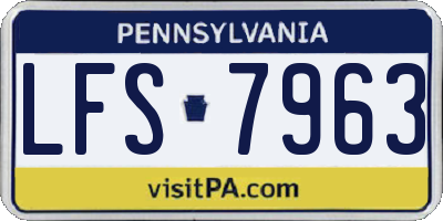 PA license plate LFS7963