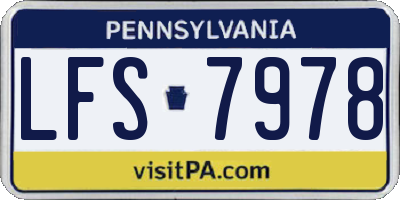 PA license plate LFS7978
