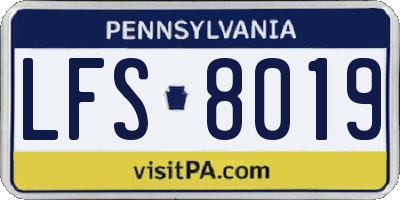 PA license plate LFS8019