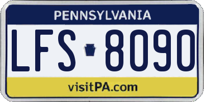 PA license plate LFS8090