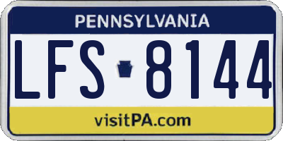 PA license plate LFS8144