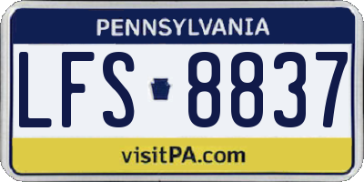 PA license plate LFS8837