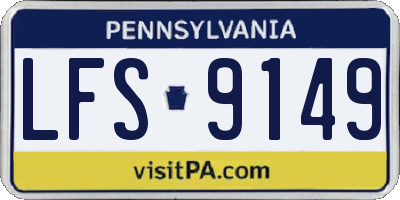 PA license plate LFS9149