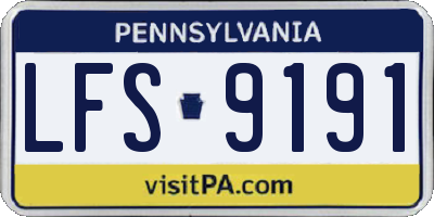 PA license plate LFS9191