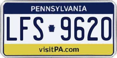 PA license plate LFS9620