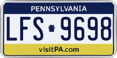 PA license plate LFS9698
