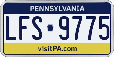 PA license plate LFS9775