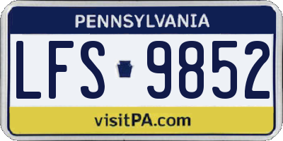 PA license plate LFS9852