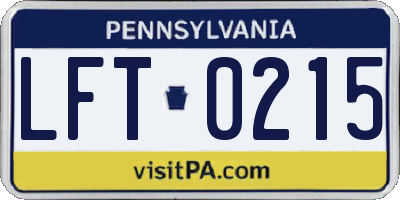 PA license plate LFT0215