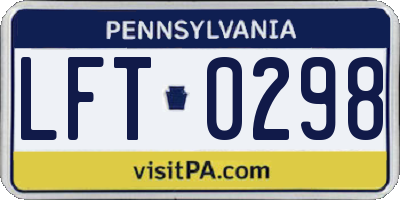 PA license plate LFT0298