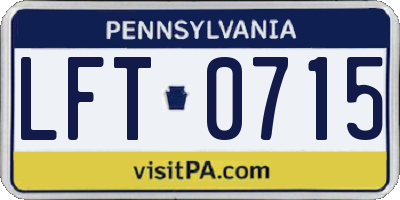 PA license plate LFT0715