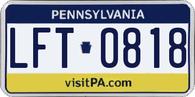 PA license plate LFT0818