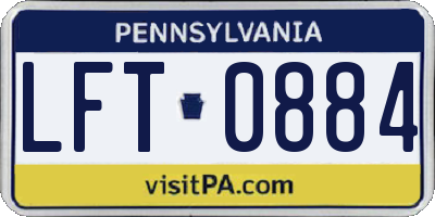 PA license plate LFT0884