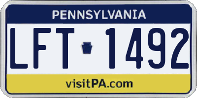PA license plate LFT1492