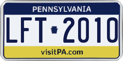 PA license plate LFT2010