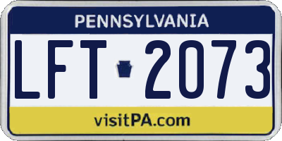 PA license plate LFT2073