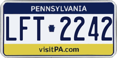 PA license plate LFT2242