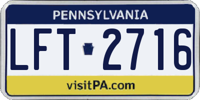 PA license plate LFT2716