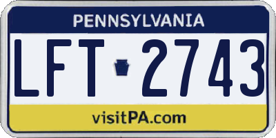 PA license plate LFT2743