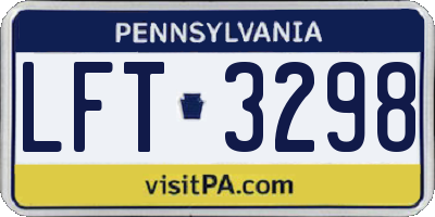 PA license plate LFT3298