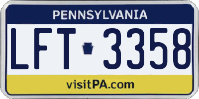 PA license plate LFT3358