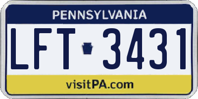 PA license plate LFT3431