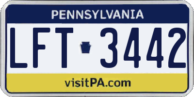 PA license plate LFT3442