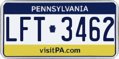 PA license plate LFT3462