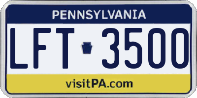 PA license plate LFT3500