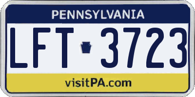 PA license plate LFT3723