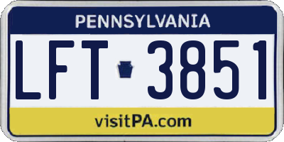 PA license plate LFT3851