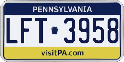 PA license plate LFT3958