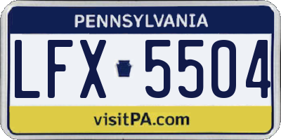 PA license plate LFX5504