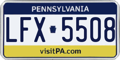 PA license plate LFX5508