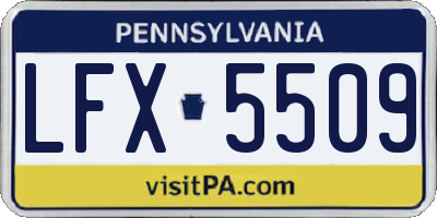 PA license plate LFX5509