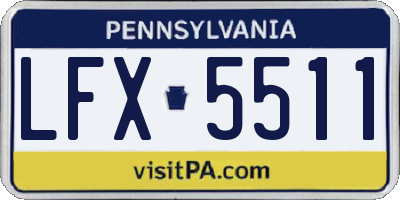 PA license plate LFX5511