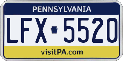 PA license plate LFX5520