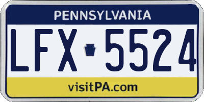 PA license plate LFX5524
