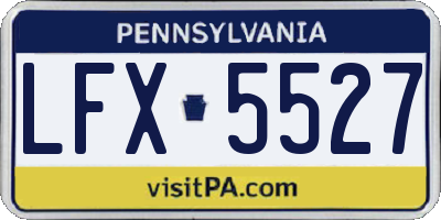 PA license plate LFX5527