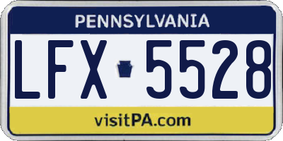 PA license plate LFX5528