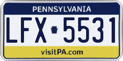 PA license plate LFX5531