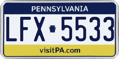 PA license plate LFX5533