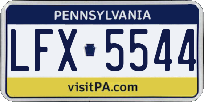 PA license plate LFX5544