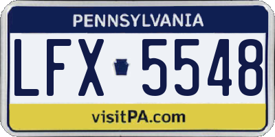 PA license plate LFX5548
