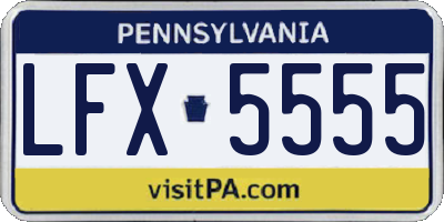 PA license plate LFX5555