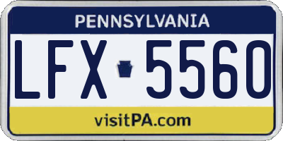 PA license plate LFX5560
