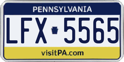 PA license plate LFX5565